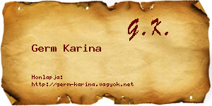 Germ Karina névjegykártya
